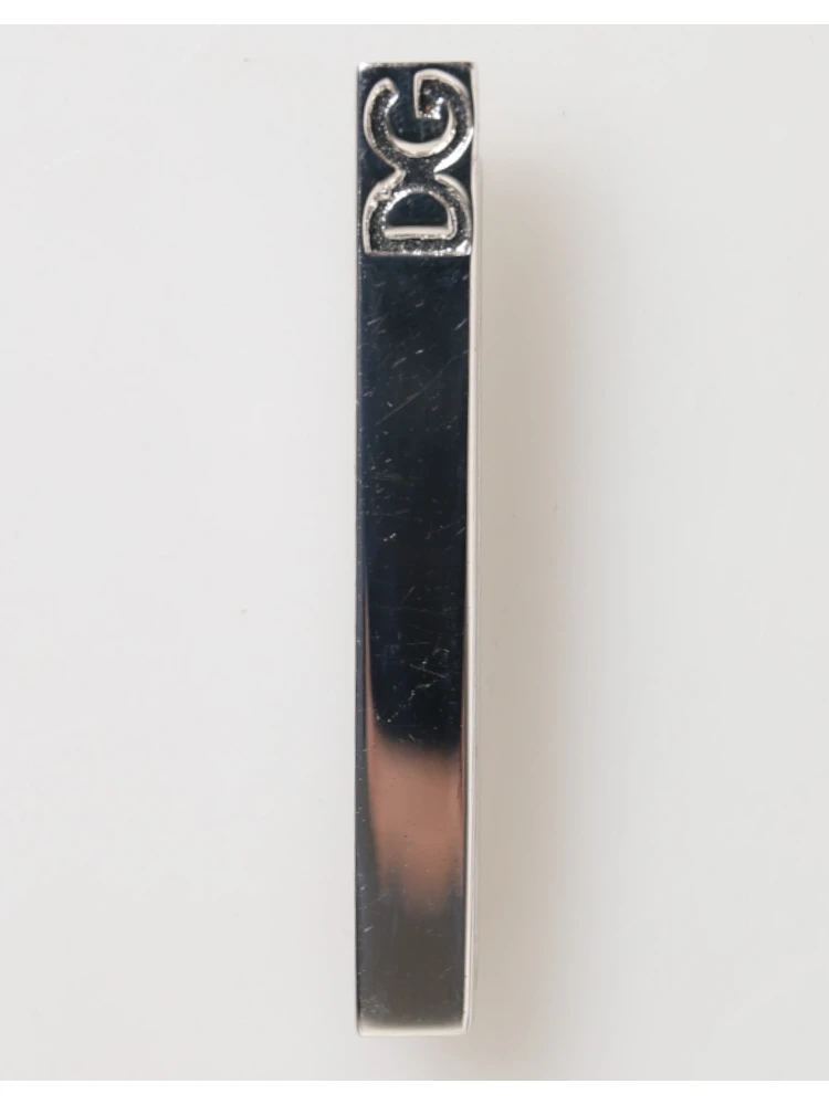 Silver Tone Brass Logo Branded Men Accessory Tie Clip Bar alternative