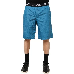 Blue Logo Waistband Beachwear Shorts Swimwear