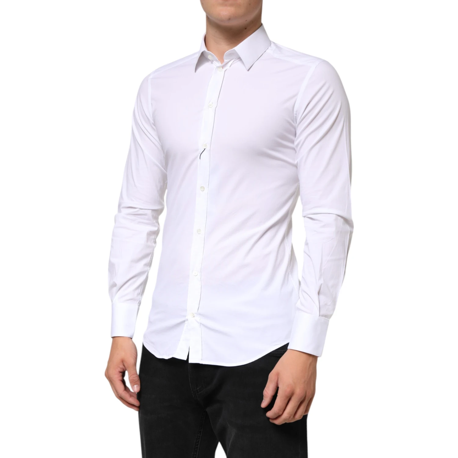 White GOLD Cotton Long Sleeves Dress Men Shirt