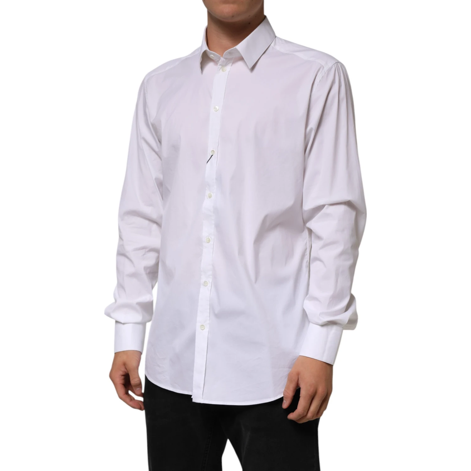 White Cotton GOLD Long Sleeves Formal Shirt