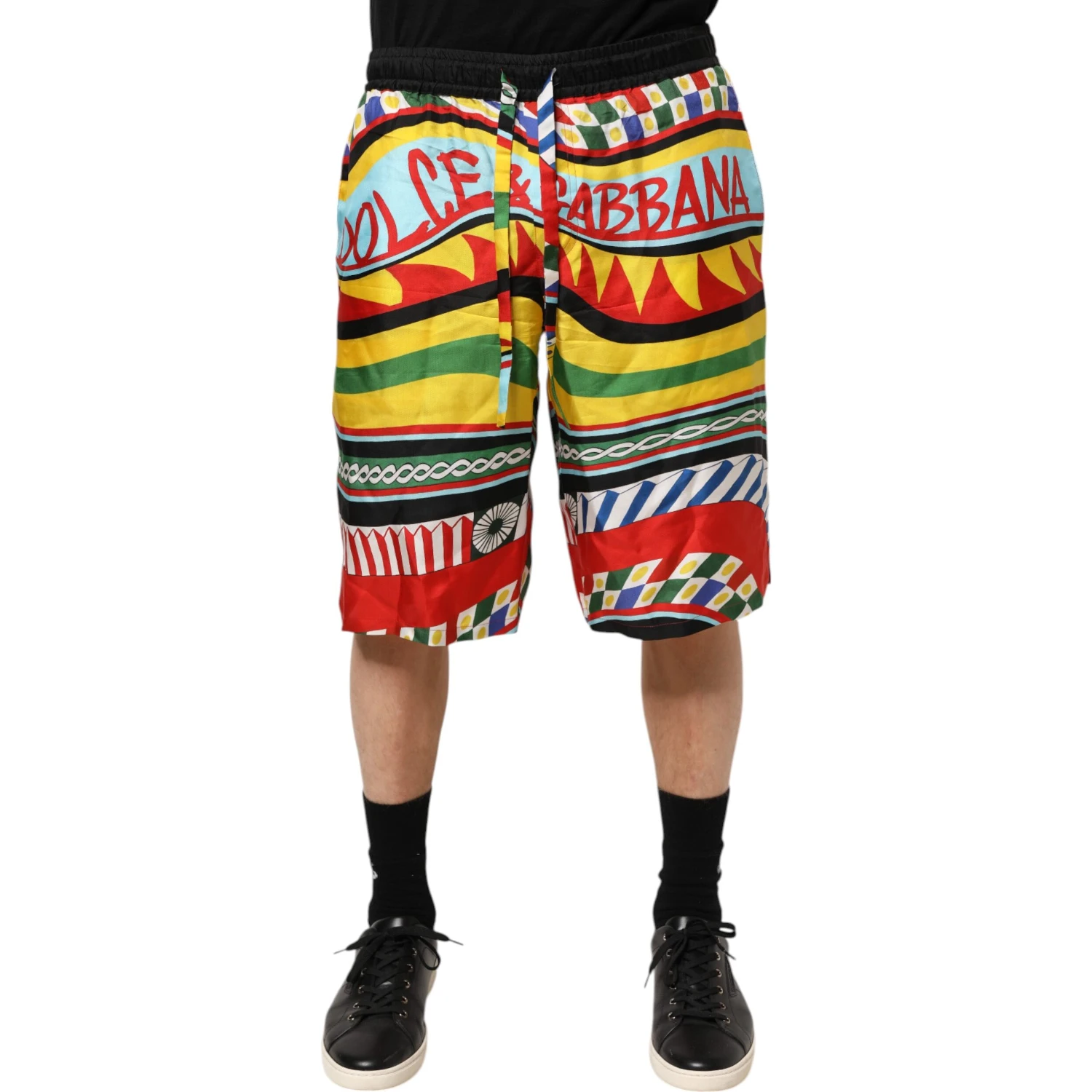 Multicolor Sicilian Carretto Shorts Swimwear