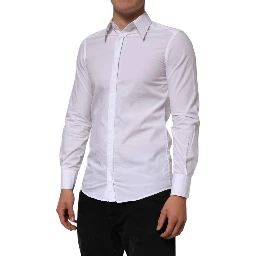 White Cotton MARTINI Long Sleeve Dress Shirt