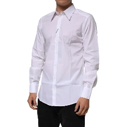 White Cotton Slim Fit Dress Formal Men Shirt