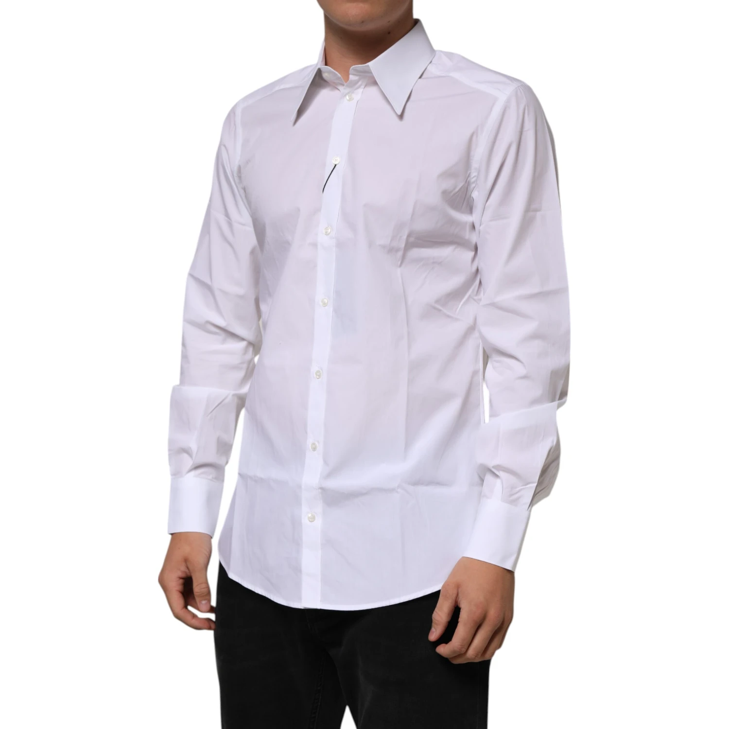 White Cotton Slim Fit Dress Formal Men Shirt