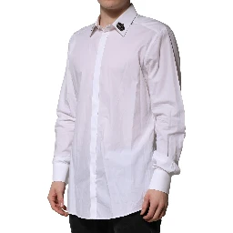 White Cotton Crown Collar GOLD Formal Shirt
