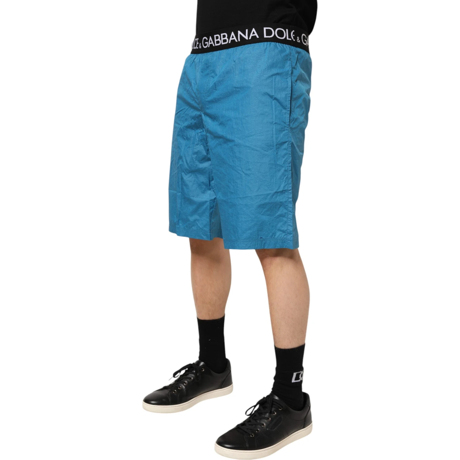 Blue Logo Waistband Beachwear Shorts Swimwear