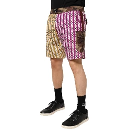 Multicolor Playing Card Camouflage Shorts Swimwear