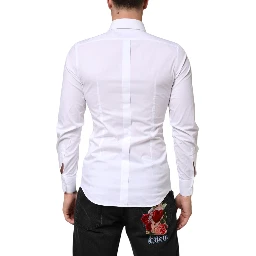 White GOLD Cotton Long Sleeves Dress Men Shirt