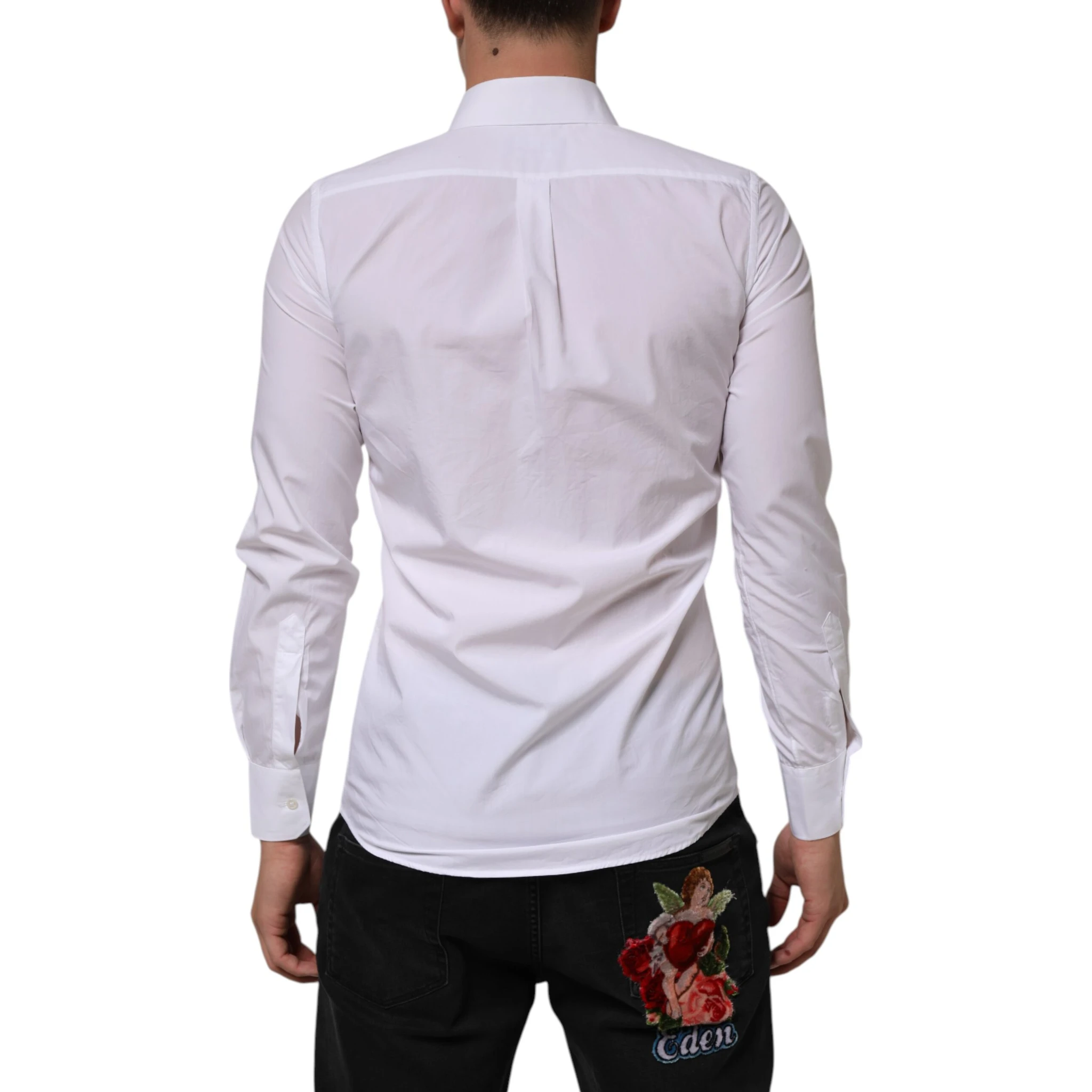 White Cotton MARTINI Long Sleeve Dress Shirt