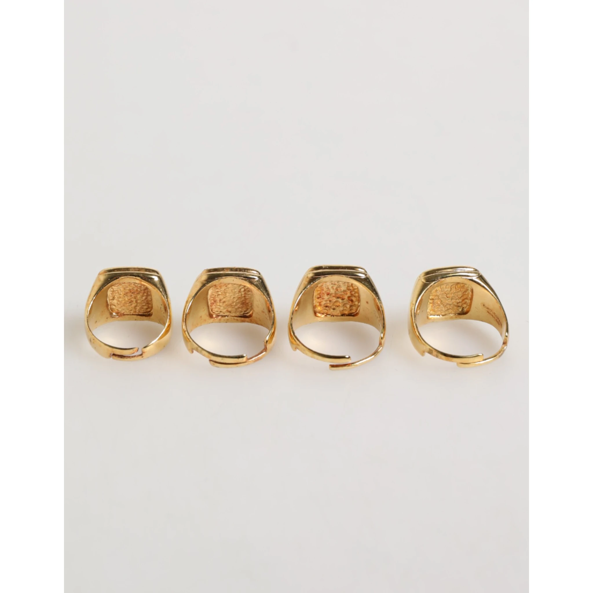 Gold Tone Brass JAZZ Letter Set 4 Pieces Adjustable Ring