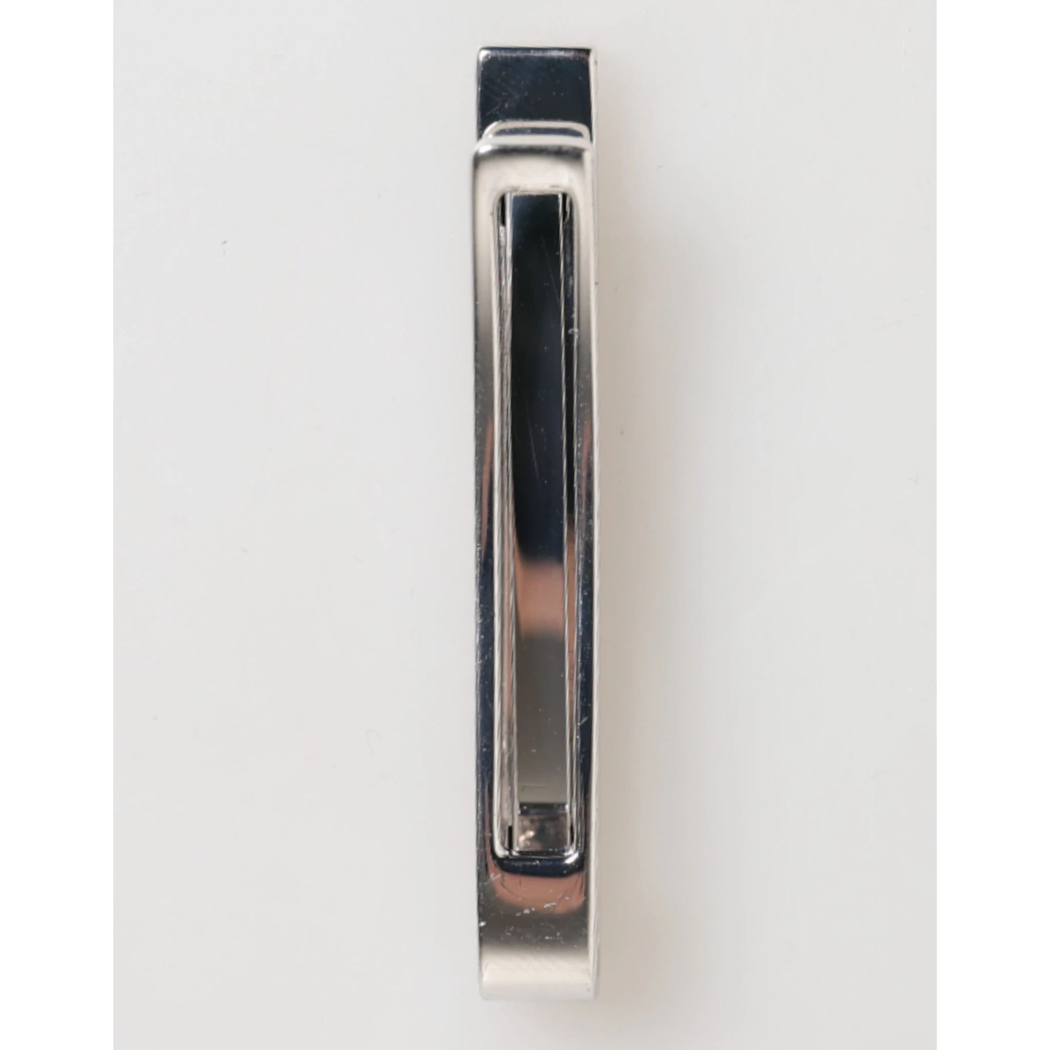 Silver Tone Brass Logo Branded Men Accessory Tie Clip Bar