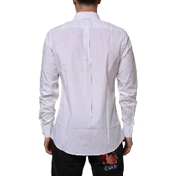 White Cotton Slim Fit Dress Formal Men Shirt