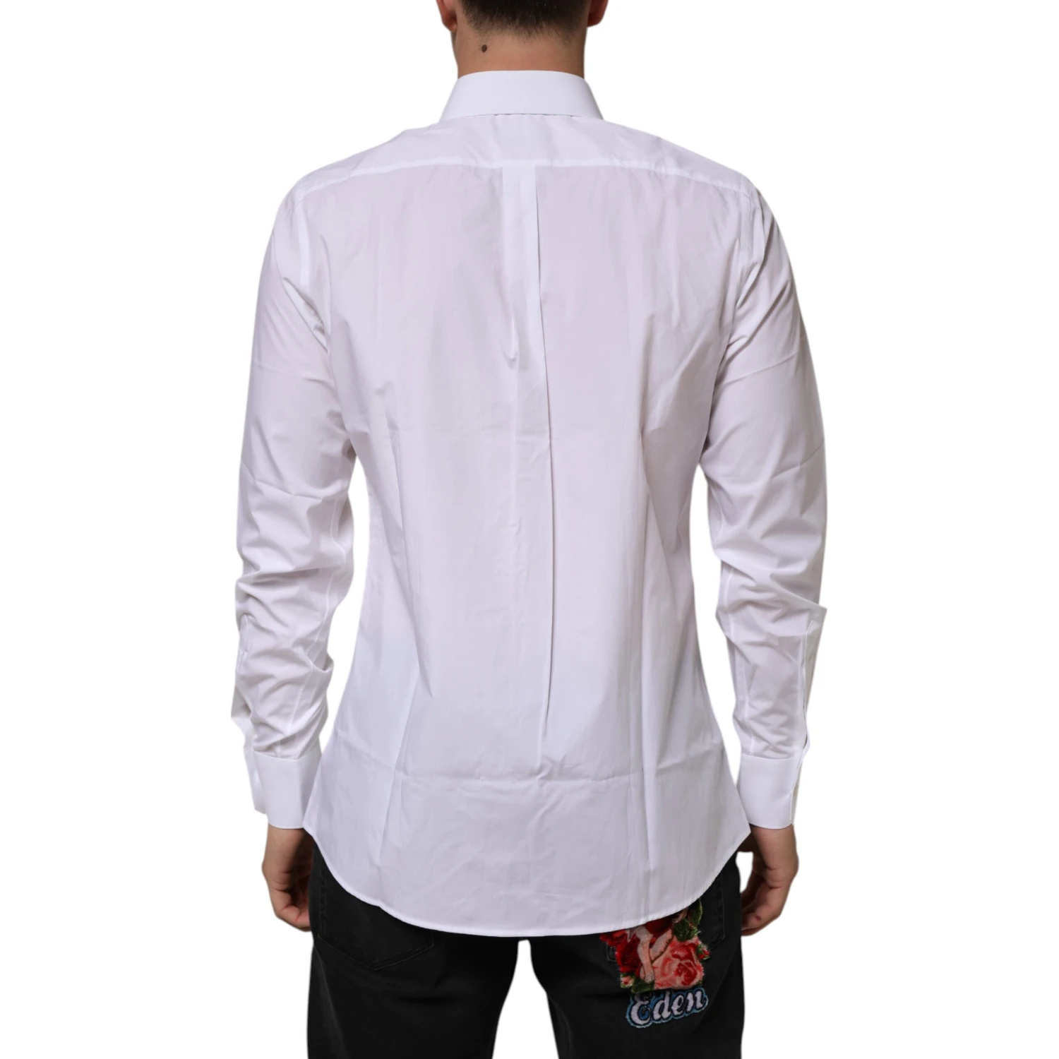 White Cotton Slim Fit Dress Formal Men Shirt