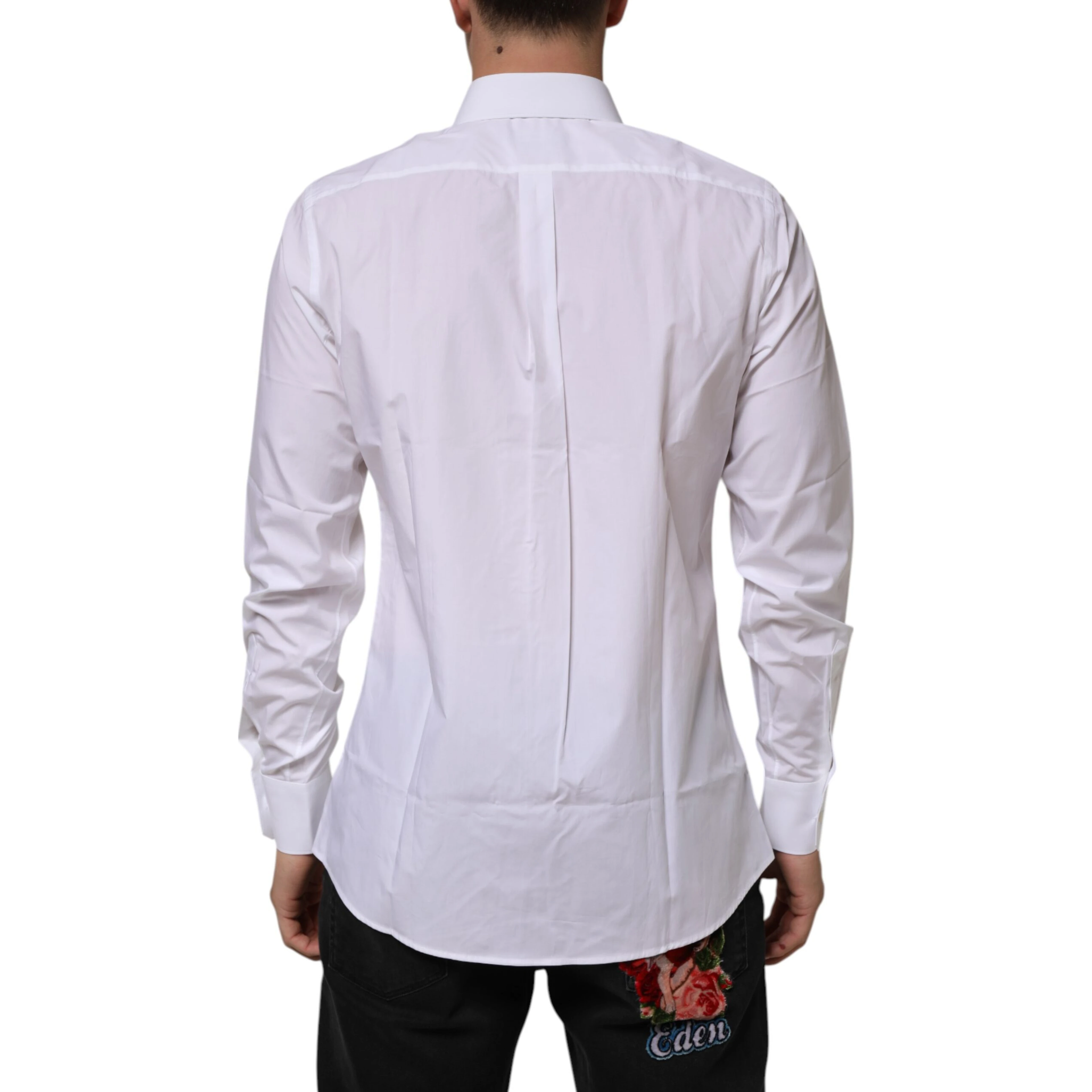 White Cotton Slim Fit Dress Formal Men Shirt