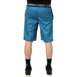 Blue Logo Waistband Beachwear Shorts Swimwear