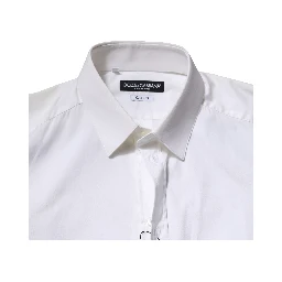 White Cotton GOLD Long Sleeves Formal Shirt