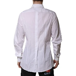White Cotton Crown Collar GOLD Formal Shirt