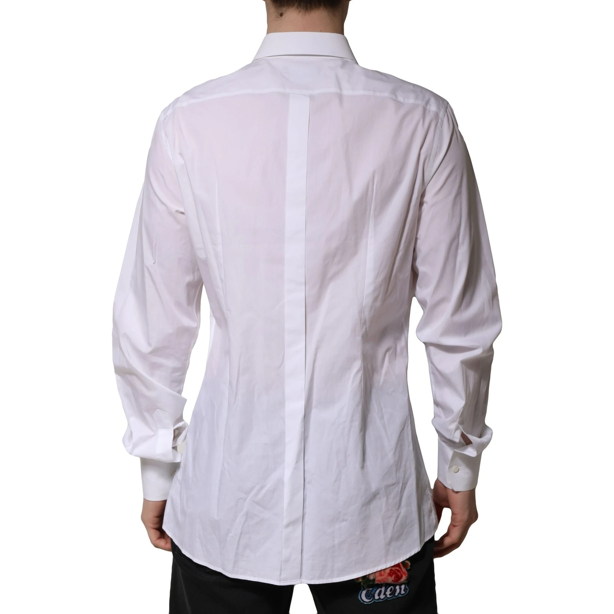 White Cotton Crown Collar GOLD Formal Shirt