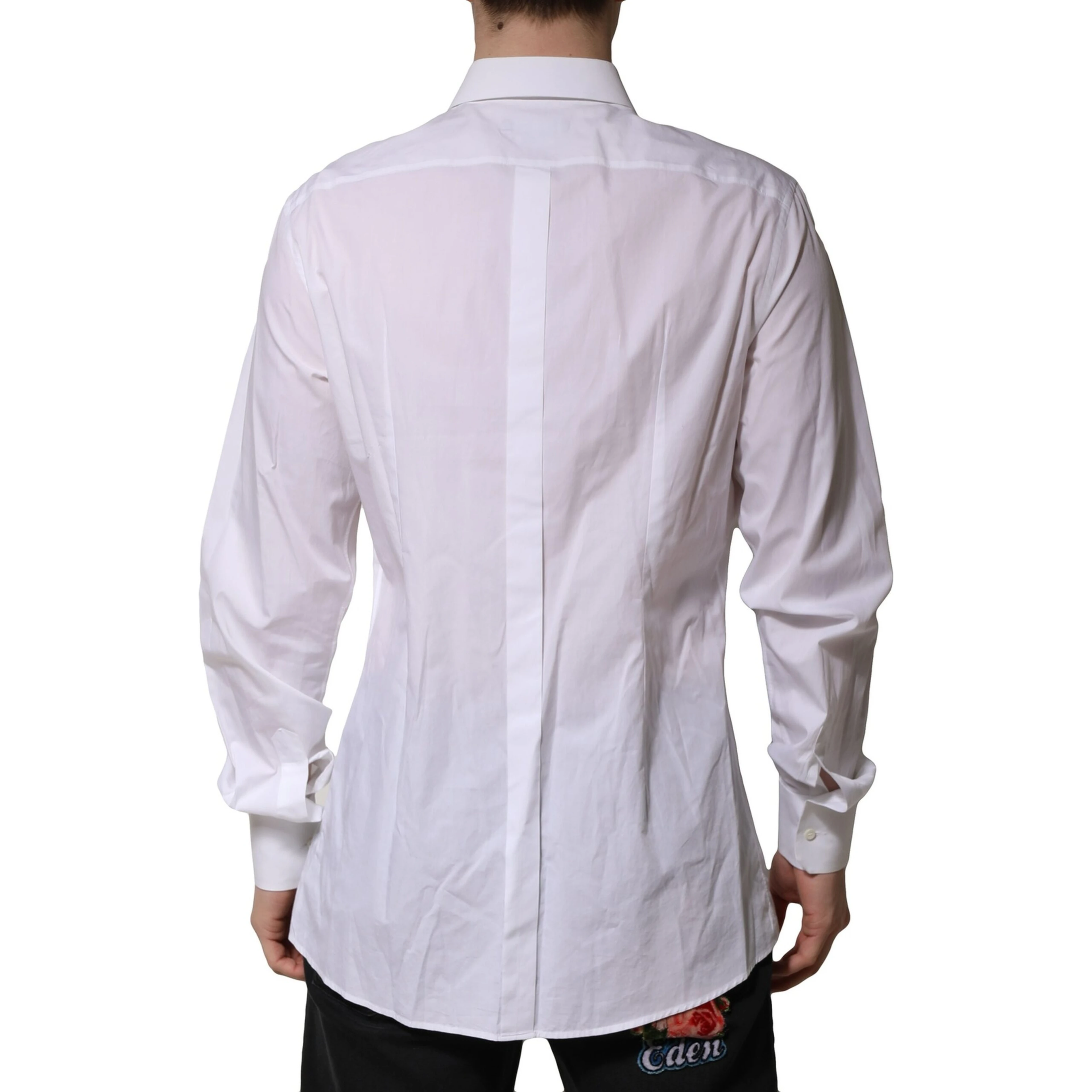 White Cotton Crown Collar GOLD Formal Shirt