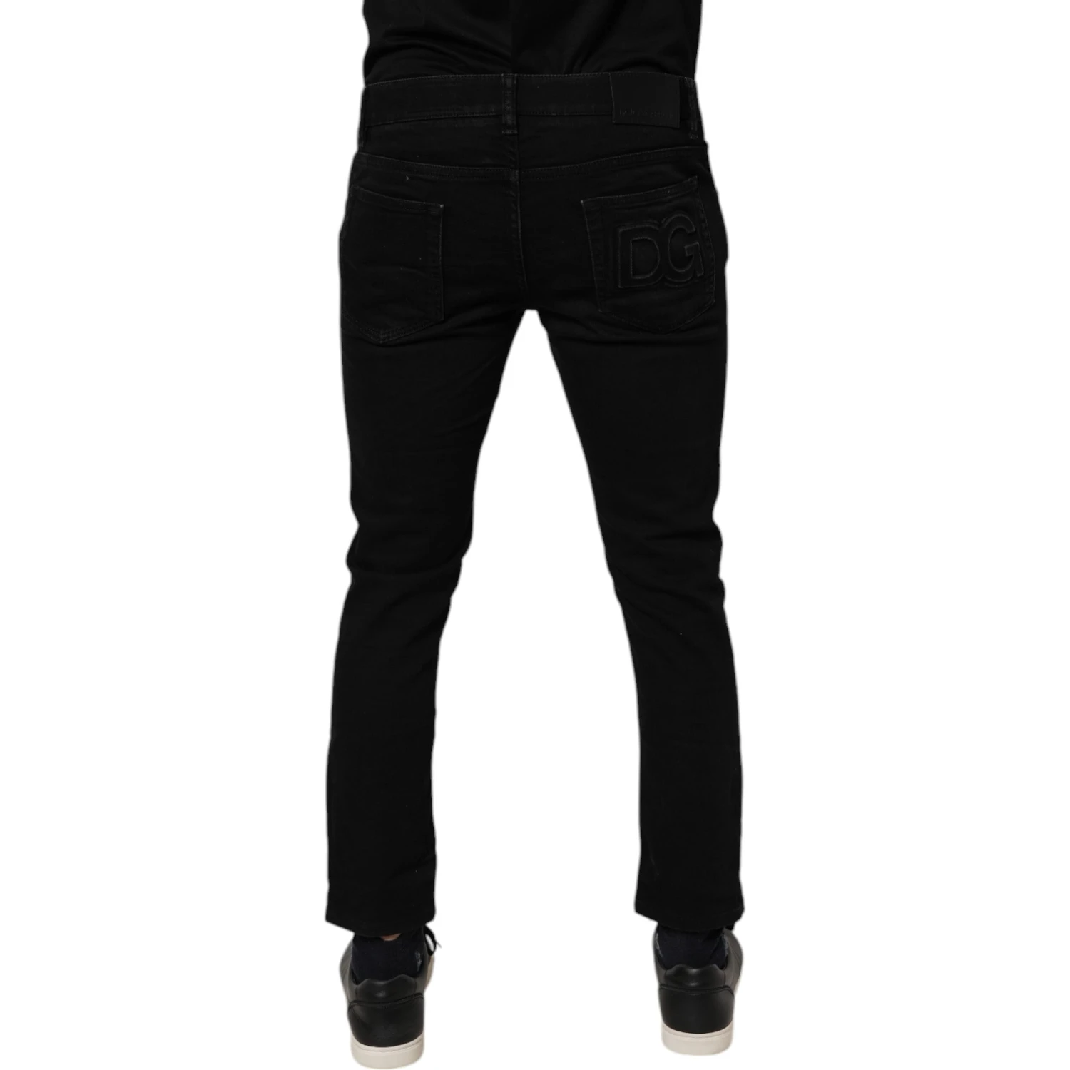 Black Cotton Skinny Jeans Men Trouser Pants
