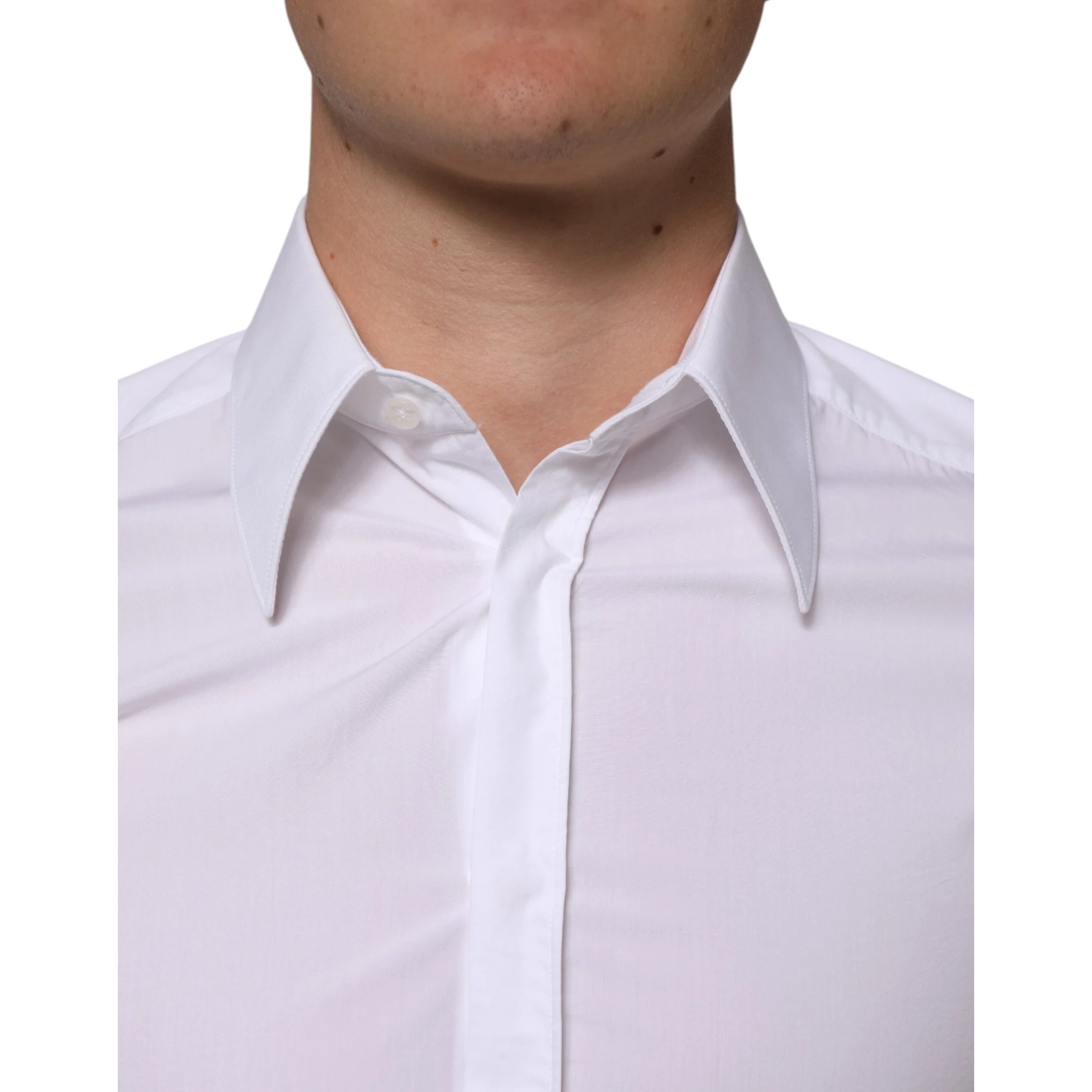 White Cotton MARTINI Long Sleeve Dress Shirt