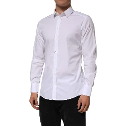 White Cotton GOLD Long Sleeves Formal Men Shirt
