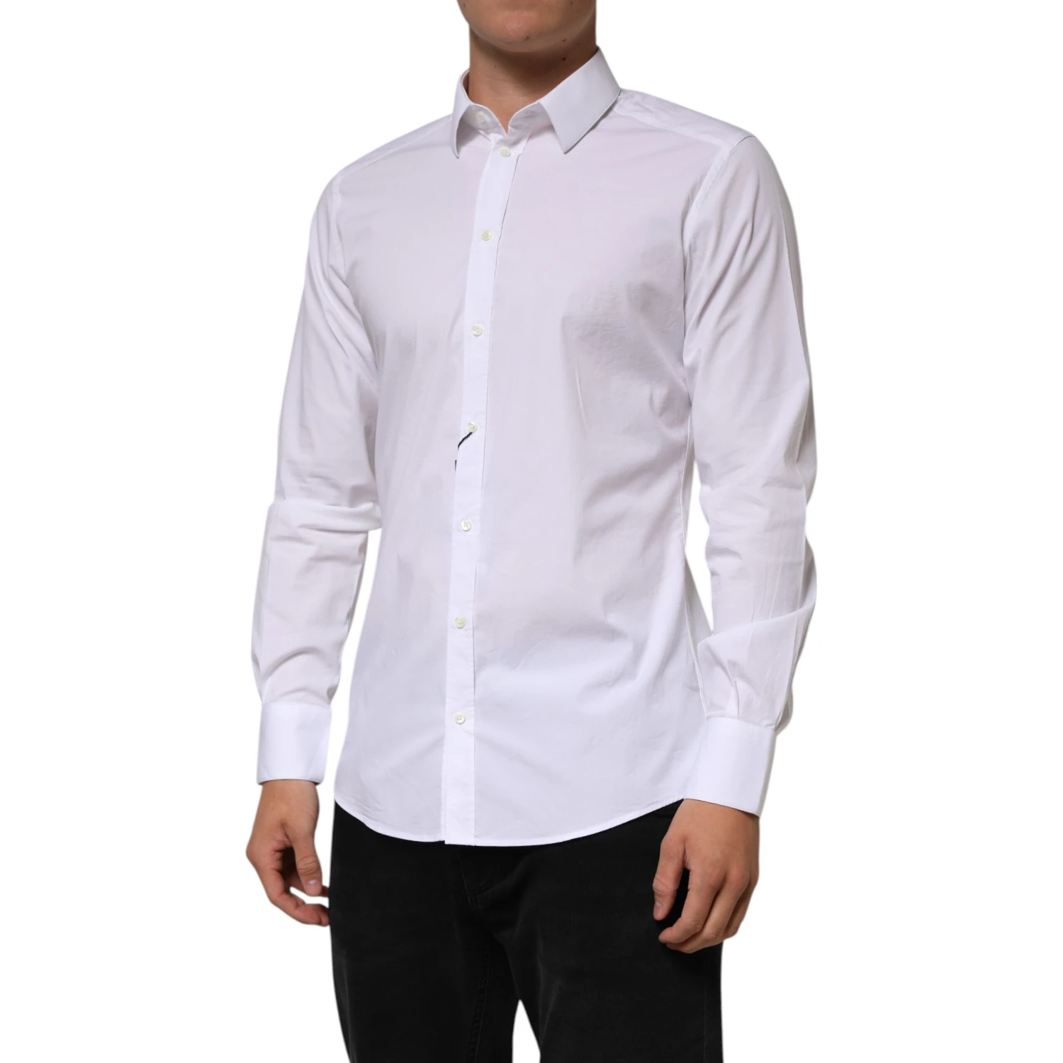 White Cotton GOLD Long Sleeves Formal Men Shirt