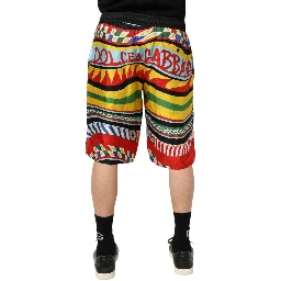 Multicolor Sicilian Carretto Shorts Swimwear