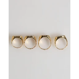 Gold Tone Brass JAZZ Letter Set 4 Pieces Adjustable Ring