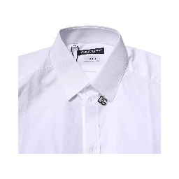 White Cotton GOLD Long Sleeves Formal Shirt