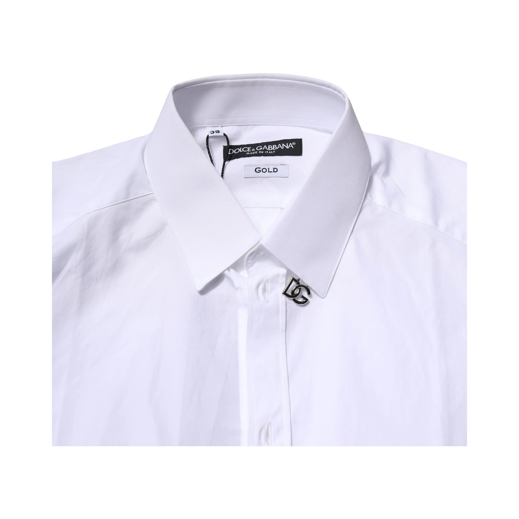White Cotton GOLD Long Sleeves Formal Shirt