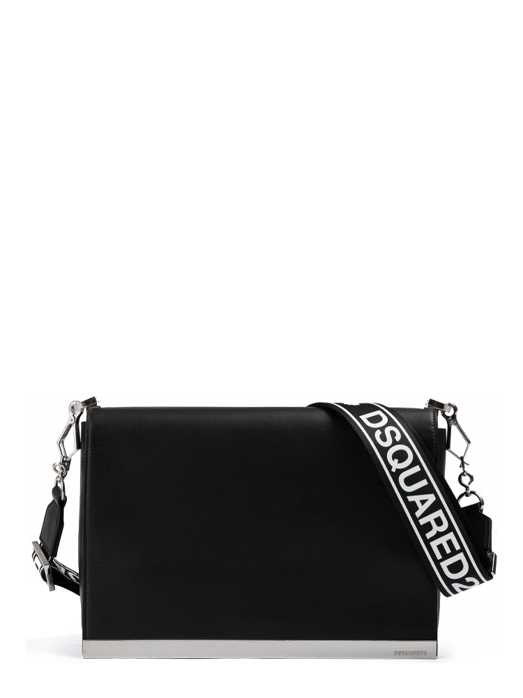 Black Leather Messenger Bag