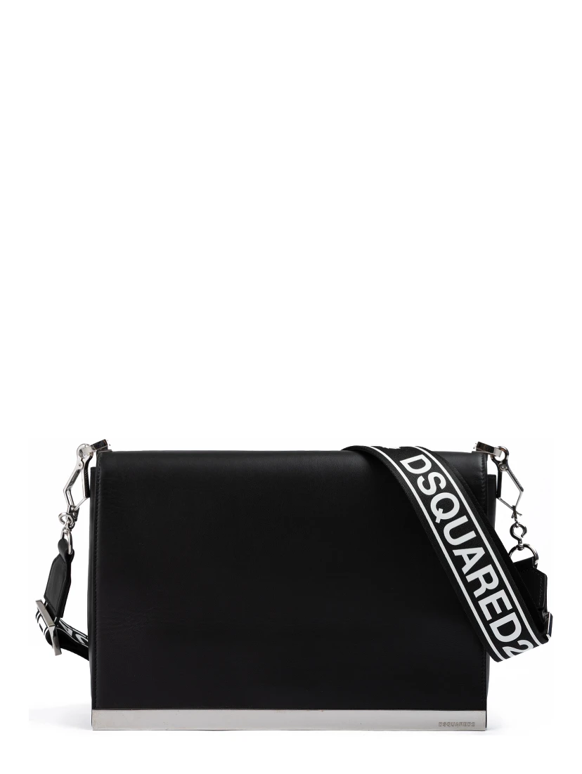 Black Leather Messenger Bag