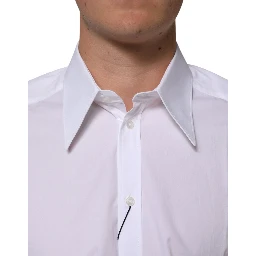 White Cotton Slim Fit Dress Formal Men Shirt