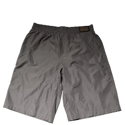 Light Gray Nylon Elastic Waist Shorts Swimwear
