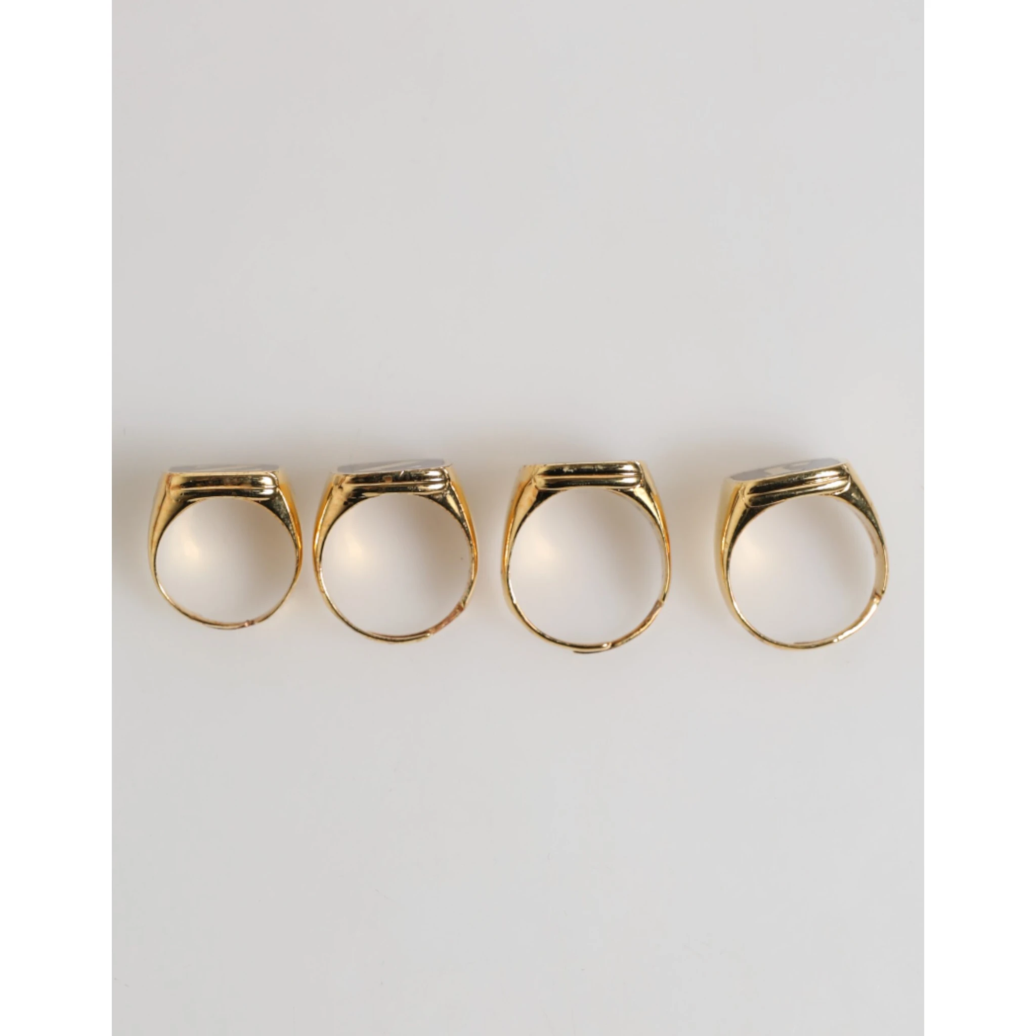 Gold Tone Brass JAZZ Letter Set 4 Pieces Adjustable Ring