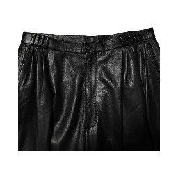 Black Lamb Leather Trousers Men Pants