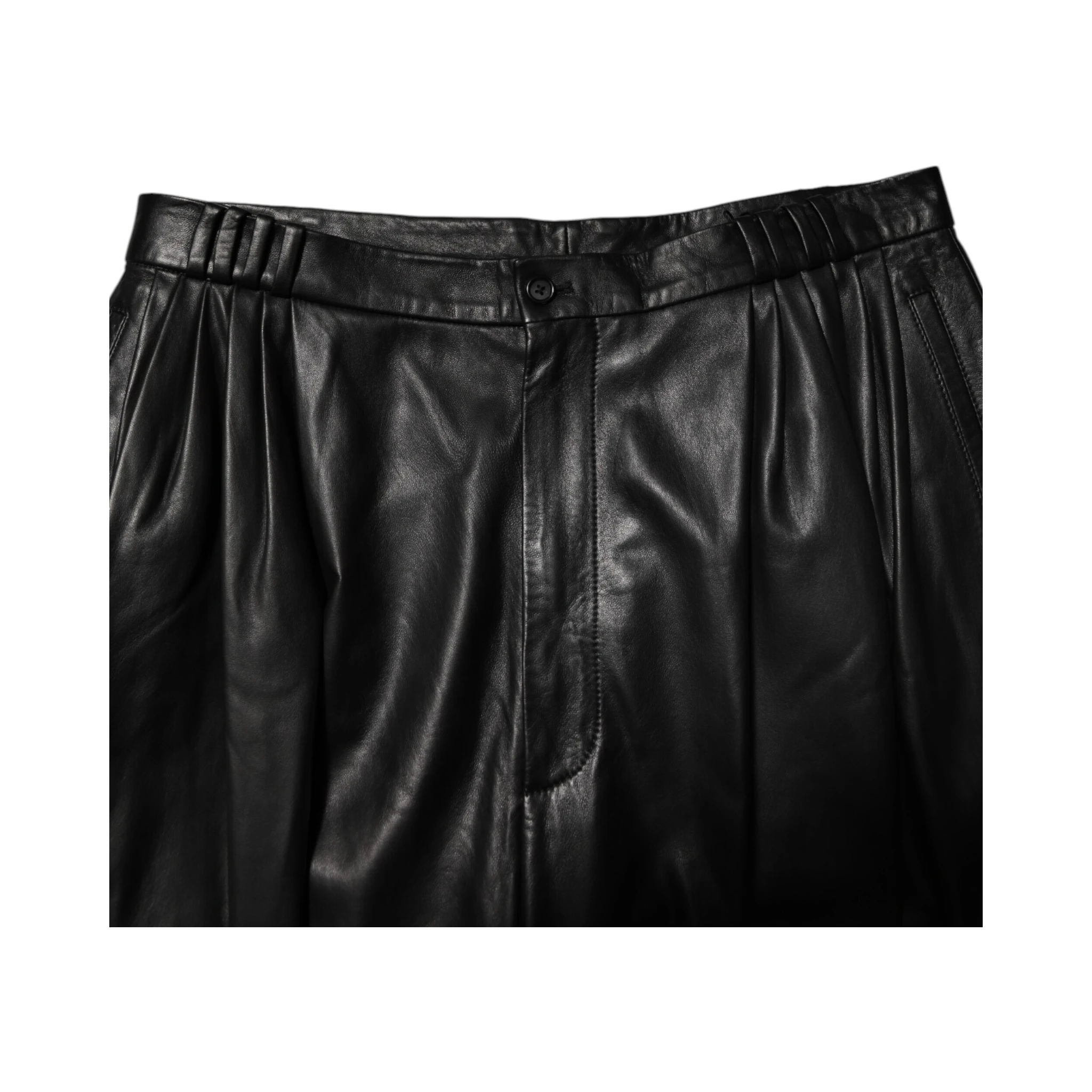 Black Lamb Leather Trousers Men Pants