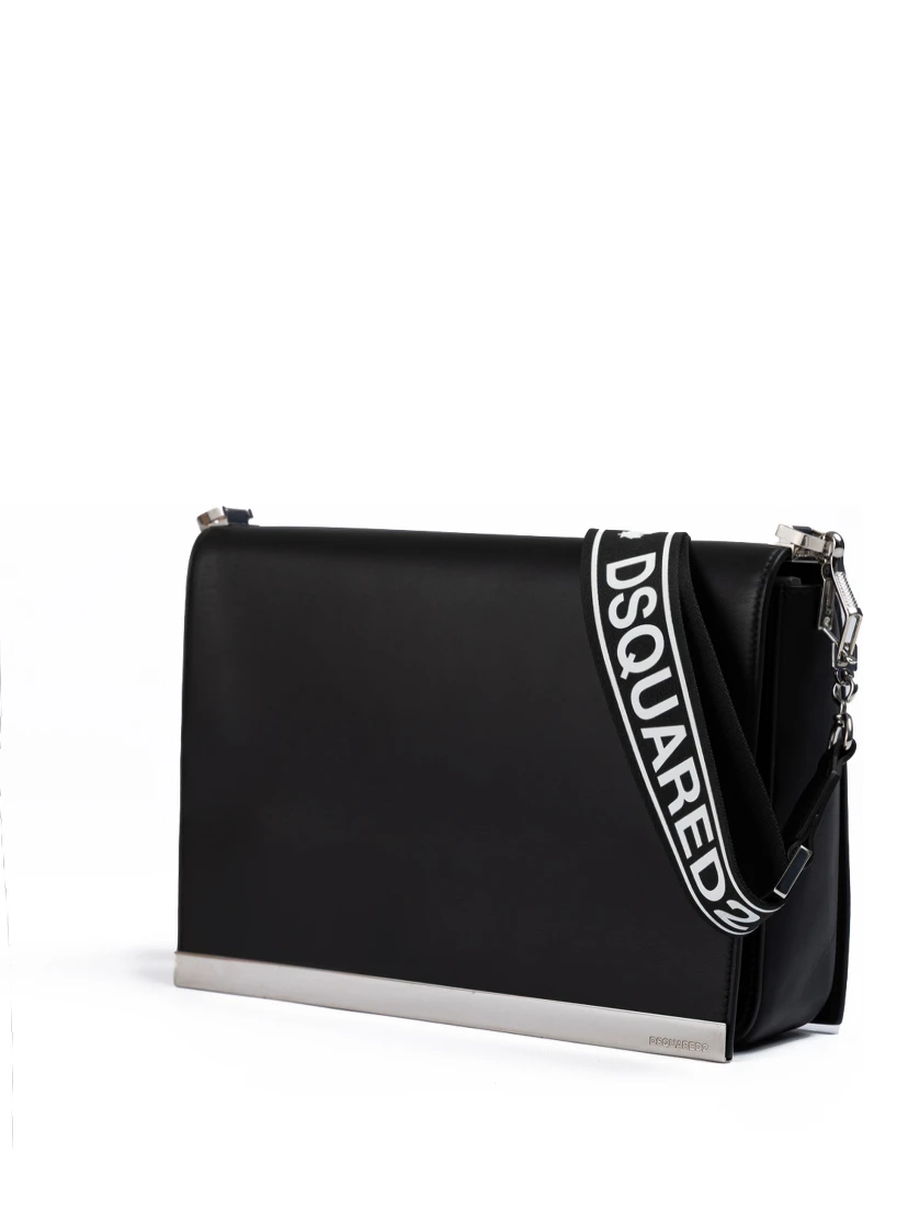 Black Leather Messenger Bag