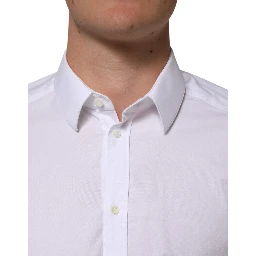 White Cotton GOLD Long Sleeves Formal Men Shirt