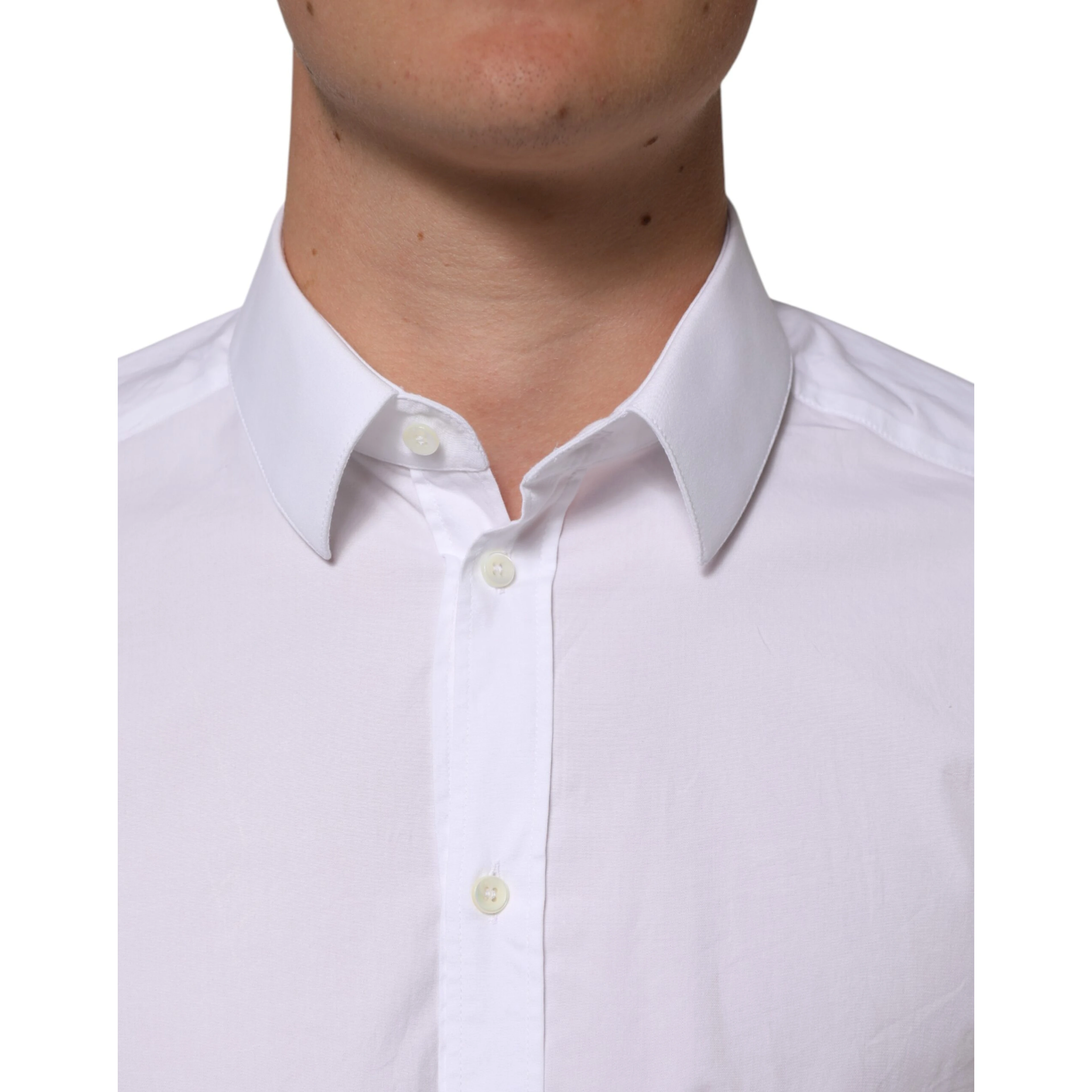 White Cotton GOLD Long Sleeves Formal Men Shirt