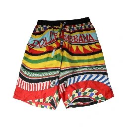 Multicolor Sicilian Carretto Shorts Swimwear