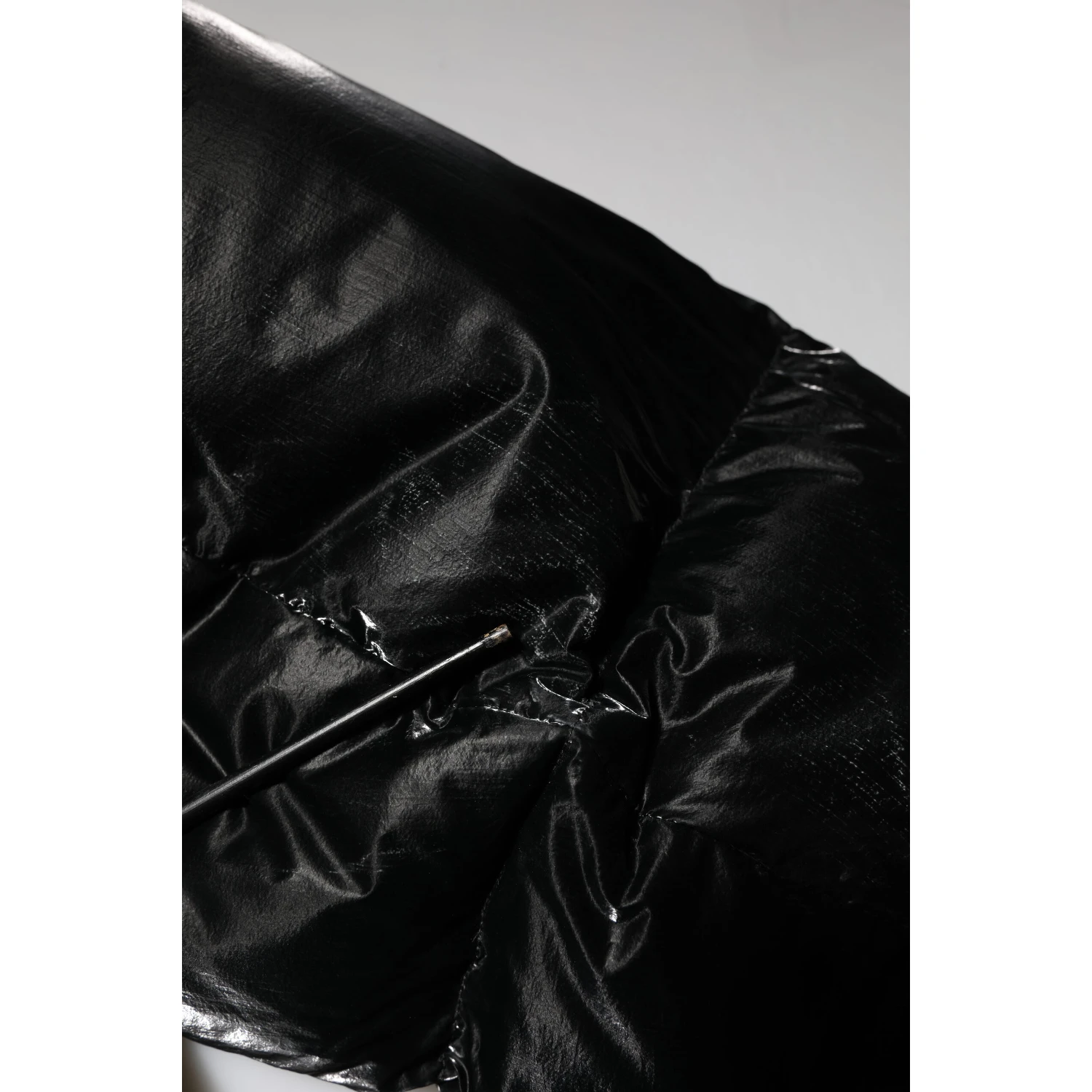 Black Logo Full Zip Hooded Quilted Jacket