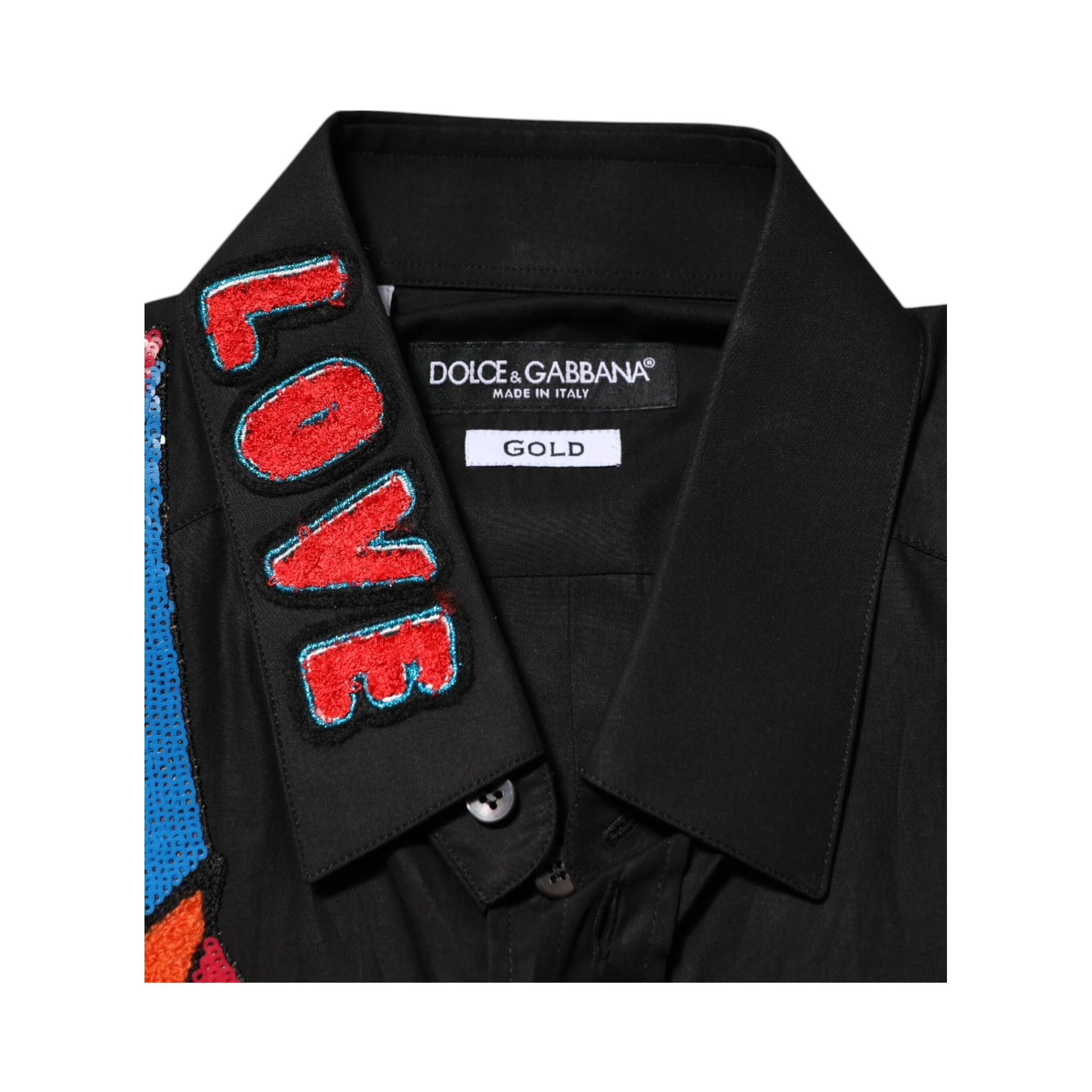 Black Cotton Star Sequin Dress Formal Men Shirt