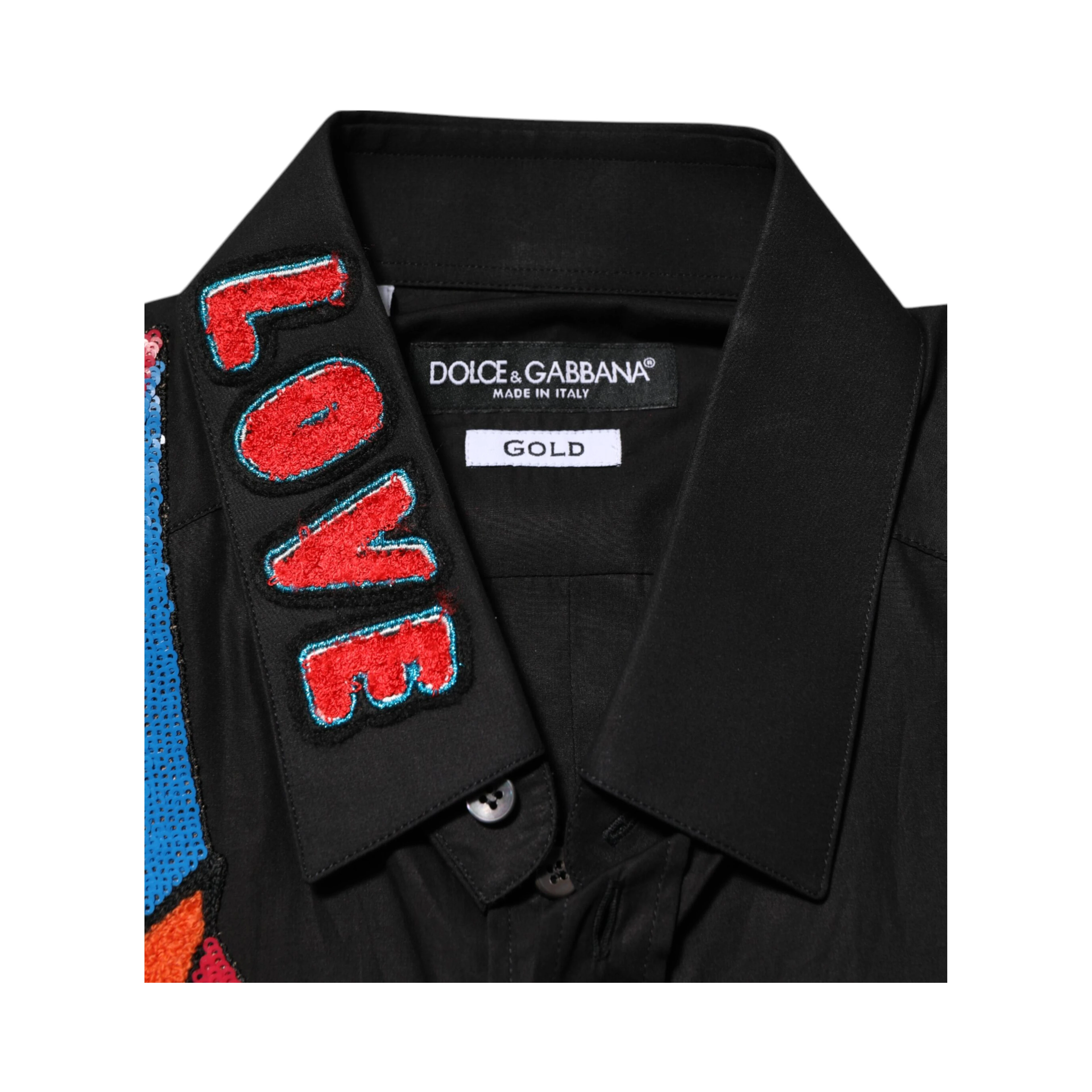 Black Cotton Star Sequin Dress Formal Men Shirt