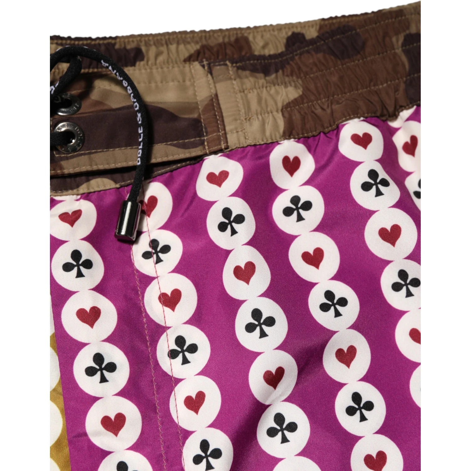 Multicolor Playing Card Camouflage Shorts Swimwear