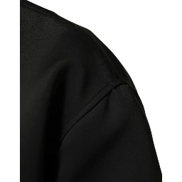 Black Polyester Logo Plaque Bomber Jacket