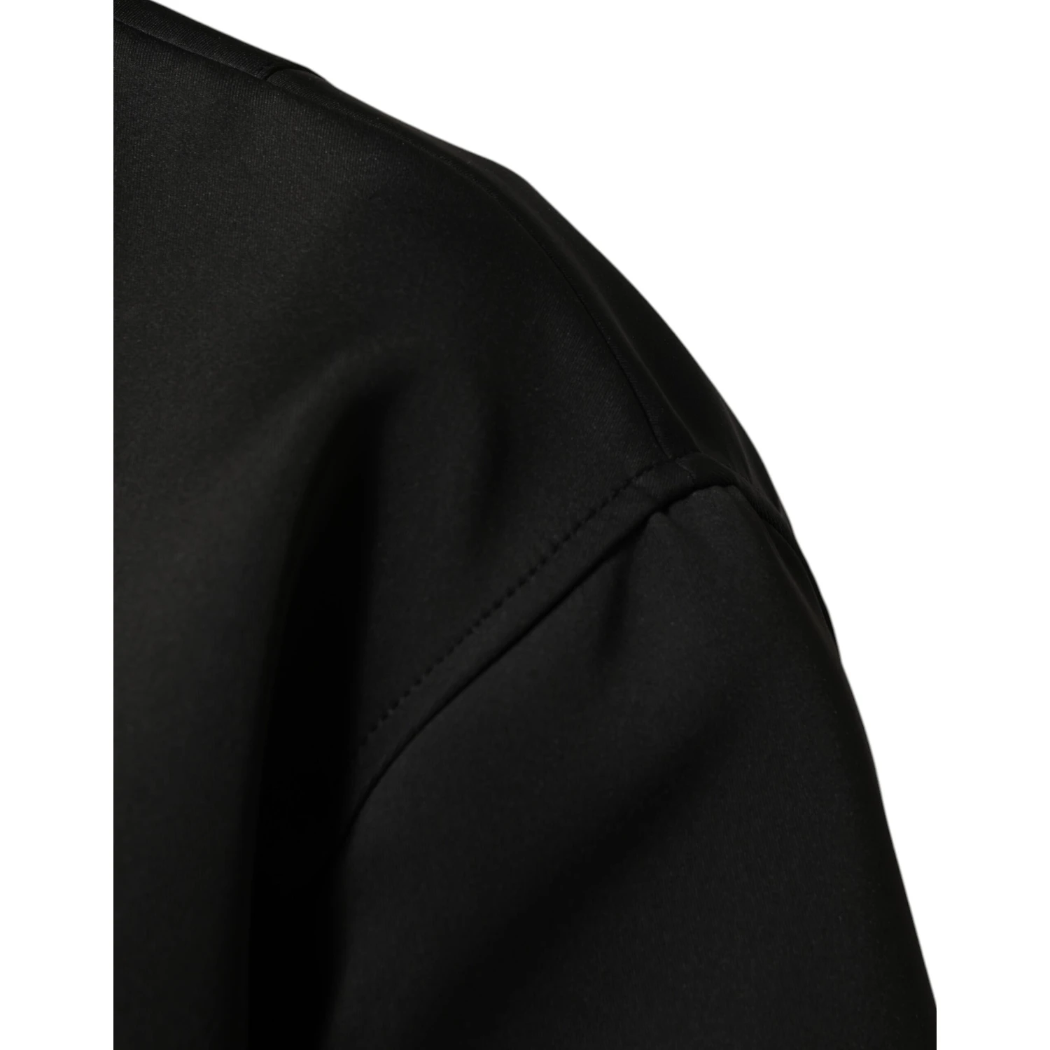 Black Polyester Logo Plaque Bomber Jacket