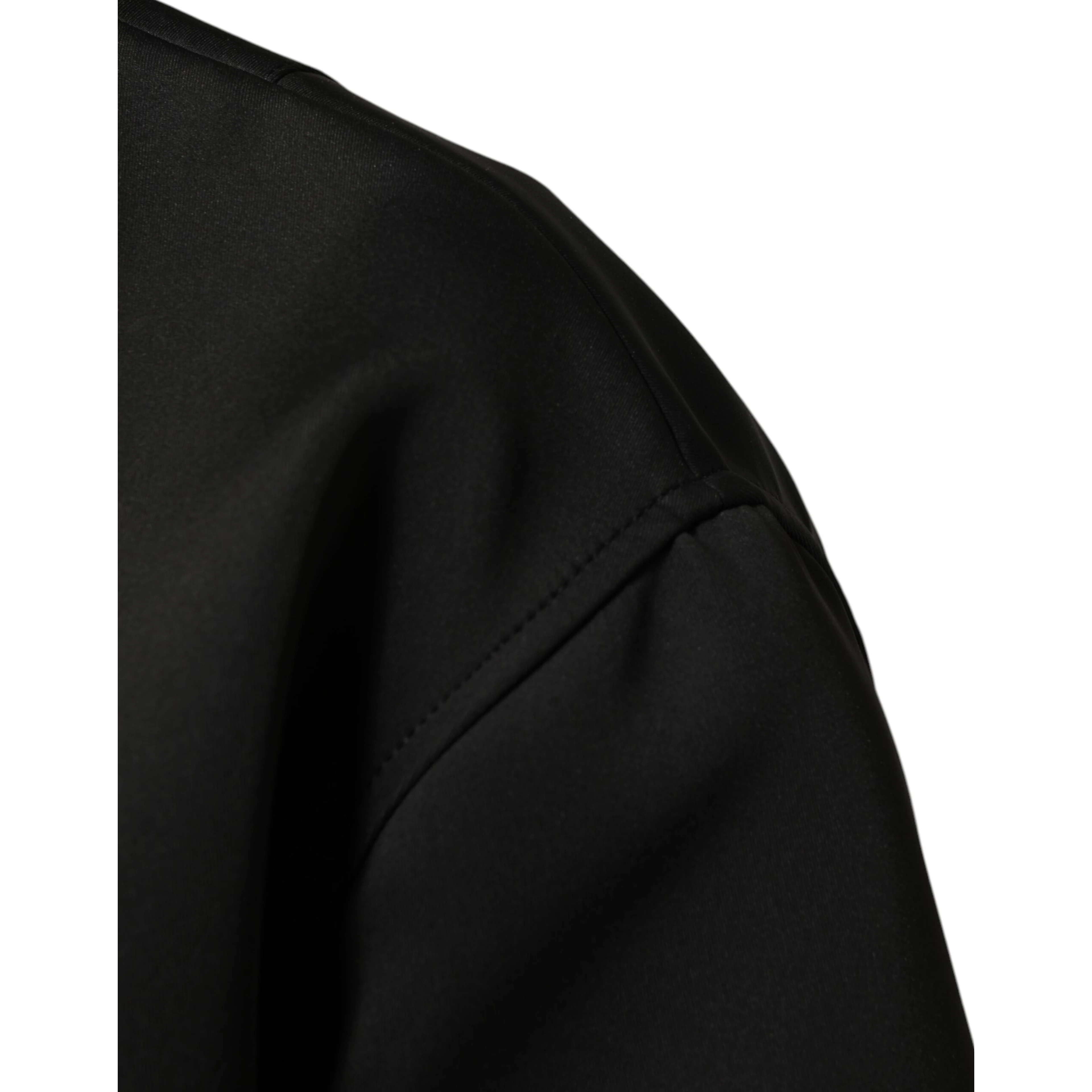 Black Polyester Logo Plaque Bomber Jacket