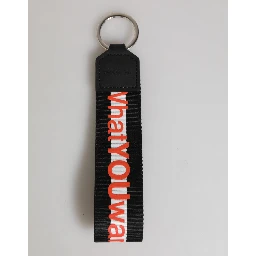 Black Red Logo Polyester Brass Holder Keychain Keyring